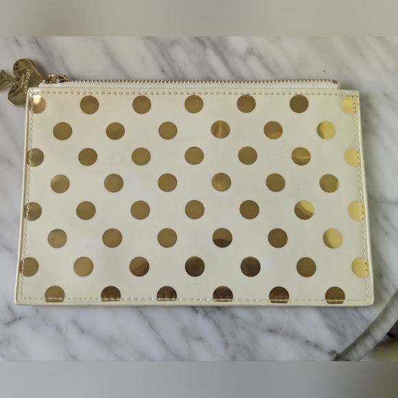 Kate Spade Gold Polka Dot Pencil Clutch